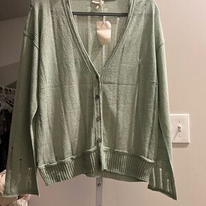 Hem & Thread Green Cardigan Sweater